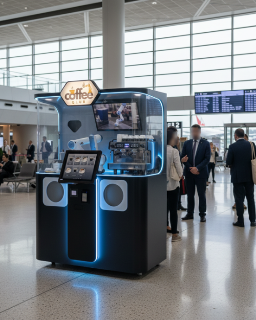 yeni yükseltme yapay zeka robot kahve otomatı resmi